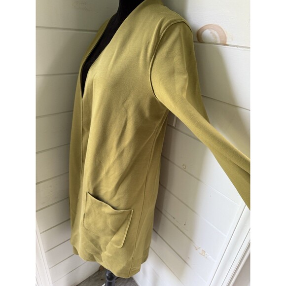 Carolina Belle Long Cardigan Med Chartreuse EUC! - Picture 2 of 4